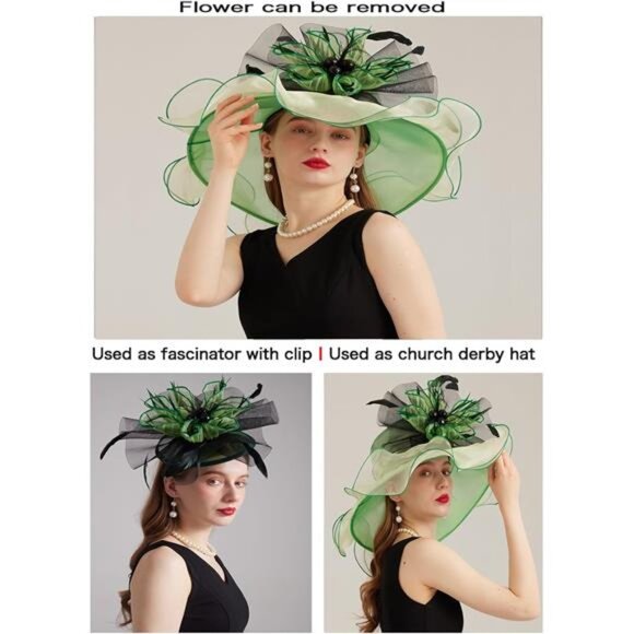 Women's Kentucky Derby Church Dress Hat 03-light Green - Picture 2 of 7